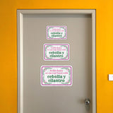 Classic Framed Plus In this house we eat real Tacos with cebolla y cilantro Door or Wall Sign | Funny Spanish Signs For Stores & Businesses