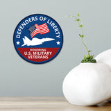 Circle Plus Defenders of Liberty: Honoring U.S. Military Veterans Door or Wall Sign Honor Veterans with Military Signs | US Pride | Veteran Gratitude and Discount Signs
