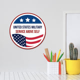 Circle Plus United States Military: Service Above Self Door or Wall Sign Honor Veterans with Military Signs | US Pride | Veteran Gratitude and Discount Signs