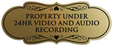 Signs ByLITA Designer Property Under 24hr Audio and Video Recording Sign - Easy Installation | Durable Wall or Door Sign