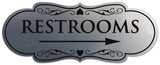 Signs ByLITA Designer Restrooms Right Arrow Sign - Easy Installation | Durable Wall or Door Sign