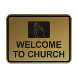 Classic Framed Welcome To Church Praying Hands Wall or Door Sign