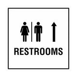 Square Restrooms Up Arrow Wall or Door Sign