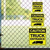 Square Plus Caution Truck Entrance Wall or Door Sign | Health & Safety Warehouse Business Signage