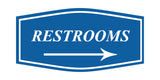 Fancy Restrooms Right Arrow Wall or Door Sign