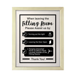 Designs ByLITA When Leaving The Fitting Room Please Assist Us By, Wall Print Art | Retail Store Decoration (Unframed or Framed)