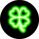 Circle Plus Clover Neon Graphic Style Wall or Door Sign | Live Streamer Gaming Themed Decoration