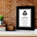 Donor and Patron Gratitude Customizable Black Frame Award Plaque | Easel Mount Option | Recognition and Service Personalizable Plaque