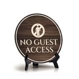 No Guest Access Circle Table Sign with Acrylic Stand (5x5") | Patron Guest Comfort and Safety Sign