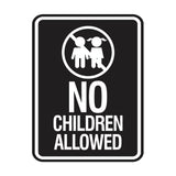 Signs ByLITA Portrait Round No Children Allowed Wall or Door Sign