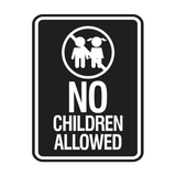 Signs ByLITA Portrait Round No Children Allowed Wall or Door Sign