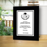 High School and College Graduation Customizable Black Frame Wooden Award Plaque | Easel Mount Option | Achievement and Recognition Personalizable Plaques