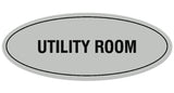 Signs ByLITA Oval Utility Room Sign - Laser-Engraved Lettering | Durable ABS Plastic | Vibrant Colors | Powerful Foam Tape