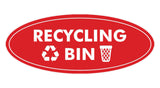 Signs ByLITA Oval Recycling bin Sign - Laser-Engraved Lettering | Durable ABS Plastic | Vibrant Colors | Powerful Foam Tape