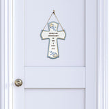 “And now, O Lord, for what do I wait? My hope is in you." Psalm 39:7 11.5" x 8" Cross Hanging Sign | Rustic Twine | Inspiring Religious Bible Decor