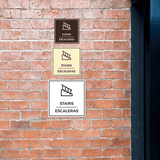 Signs ByLITA Square Stairs Wall or Door Sign | Spanish Bilingual Business and Office Signs