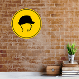 Circle Plus Safety Helmet Wall or Door Sign | Easy Installation | Health & Safety Signage