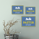 Classic Framed Plus Pastor Study Door or Wall Sign | Church and Place of Worship Signs