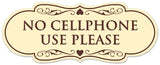 Signs ByLITA Designer No Cell Phone Use Please Sign - Easy Installation | Durable Wall or Door Sign