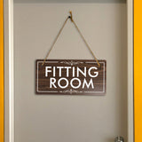 Fitting Room 5x10 Hanging Plus Wall or Door Sign | Rustic Twine | Retail Store Signage