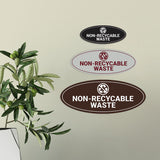 Signs ByLITA Oval Non-recyclable waste Sign - Laser-Engraved Lettering | Durable ABS Plastic | Vibrant Colors | Powerful Foam Tape