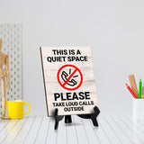 Remote Working Rules Sign|Café or Restaurant Co-Working Etiquette Table Sign with Acrylic Stand (6x8“)