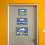 Classic Framed Plus Pastor Study Door or Wall Sign | Church and Place of Worship Signs