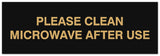 Signs ByLITA Basic Please clean microwave after use Sign - Laser-Engraved Lettering | Durable ABS Plastic | Vibrant Colors | Powerful Foam Tape