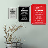Signs ByLITA Portrait Round Warning Firearms Range Ahead Beyond This Sign You Will Be Down Range Door or Wall Sign Easy Installation | Health And Safety | Building And Danger Signs