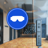 Circle Plus Safety Glasses Wall or Door Sign | Easy Installation | Health & Safety Signage