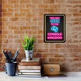 Portrait Round Plus This Way to the Console Kingdom (Left Arrow) Wall or Door Sign | Easy Installation | Gaming | Home Decor