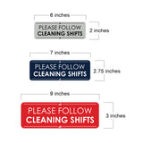 Signs ByLITA Standard Please Follow Cleaning Shifts Door or Wall Sign Easy Installation | Shared Accommodation | Sign for Home, Business, AirBNB and Office Spaces