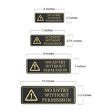 Standard Plus No Entry Without Permission Wall or Door Sign | Workplace Safety Signage