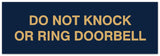 Signs ByLITA Basic Do not knock or ring doorbell Sign - Laser-Engraved Lettering | Durable ABS Plastic | Vibrant Colors | Powerful Foam Tape