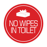 Signs ByLITA Circle No Wipes In Toilet Wall or Door Sign