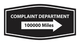 Signs ByLITA Fancy Complaint Dept. 100000 Miles Arrow Funny Office Wall or Door Sign