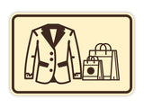 Signs ByLITA Classic Framed Coat and Bags Check Graphic Wall or Door Sign