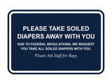 Signs ByLITA Classic Framed Please Take Soiled Diapers With You Wall or Door Sign