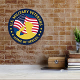 Circle Plus U.S. Military Veterans: Home of Heroes Door or Wall Sign Honor Veterans with Military Signs | US Pride | Veteran Gratitude and Discount Signs