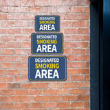 Classic Framed Plus Designated Smoking Area Door or Wall Sign | Warning Signage