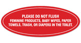 Signs ByLITA Oval Please do not flush etiquette Sign - Durable Material | Easy Installation