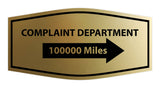Signs ByLITA Fancy Complaint Dept. 100000 Miles Arrow Funny Office Wall or Door Sign