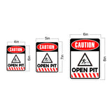 Portrait Round Plus Caution Open Pit Wall or Door Sign | Health And Safety Signage