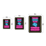 Portrait Round Plus This Way to the Console Kingdom (Left Arrow) Wall or Door Sign | Easy Installation | Gaming | Home Decor