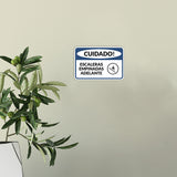 Classic Framed Plus Cuidado Escaleras Empinadas Adelante Door or Wall Sign | Business Warning Signage