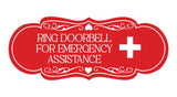 Signs ByLITA Designer Ring Doorbell for Emergency Assistance Wall or Door Sign