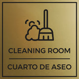 Signs ByLITA Square Cleaning Room Wall or Door Sign | Spanish Bilingual Business And Office Signs