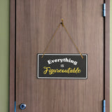 Everything Is Figureoutable 5x10 Hanging Plus Wall or Door Sign | Religious Home Decor