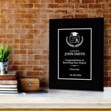 High School and College Graduation Customizable Black Frame Wooden Award Plaque | Easel Mount Option | Achievement and Recognition Personalizable Plaques