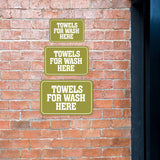 Classic Framed Plus Towels For Wash Here Wall or Door Sign | Home Decor
